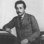 Einstein, one of the founders of quantum mechanics