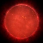 Artist illustration of a red dwarf star.