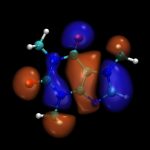 Caffeine atom with 3D electron orbitals. Image credit: Ivan S. Ufimtsev, Stanford University